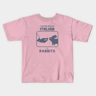 Funny Italian hand gesture and rabbit Kids T-Shirt